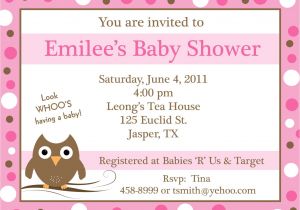 Personalized Photo Baby Shower Invitations 20 Personalized Baby Shower Invitations Pink Baby Owl