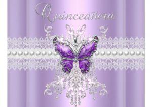 Personalized Quinceanera Invitations Quinceanera Lilac Pink Pearl Lace butterfly 5 25 Quot Square