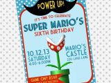 Personalized Super Mario Birthday Invitations Custom Birthday Party Invite Mario Invitation Mustache