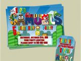 Personalized Super Mario Birthday Invitations Personalized Super Mario Birthday Party Invitation and Thank