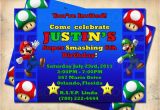 Personalized Super Mario Birthday Invitations Super Mario Bros Birthday Party Invitation Custom Made