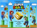 Personalized Super Mario Birthday Invitations Super Mario Invitation Mario & Luigi Mario Bros Birthday