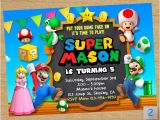 Personalized Super Mario Birthday Invitations Super Mario Printable Super Mario Party Mario Chalkboard