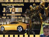 Personalized Transformer Birthday Invitations Customized Printable Transformers Bumble Bee Birthday