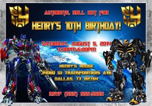 Personalized Transformer Birthday Invitations Transformers Birthday Invitation Kustom Kreations