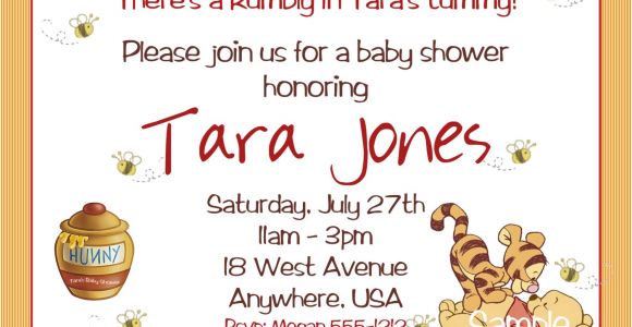 Personalized Winnie the Pooh Baby Shower Invitations Winnie the Pooh Baby Shower Invitations Printable Card