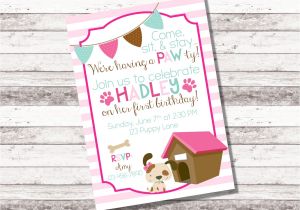 Pet Adoption Party Invitations Girl 39 S Puppy Birthday Invitation 1st 2nd Birthday