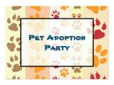 Pet Adoption Party Invitations Pet Adoption Party Paw Print Pattern 5×7 Paper Invitation
