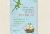 Peter Pan Birthday Invitation Wording Peter Pan Invitations Printable or Printed by