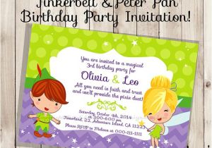 Peter Pan Birthday Invitation Wording Tinkerbell Peter Pan Birthday Party Invitation Design