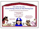 Petting Zoo themed Birthday Party Invitations Barnyard or Petting Zoo Birthday Party Invitation Girl