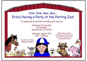 Petting Zoo themed Birthday Party Invitations Barnyard or Petting Zoo Birthday Party Invitation Girl