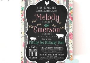 Petting Zoo themed Birthday Party Invitations Petting Zoo Birthday Invitation Farm Animal Birthday Party