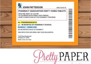 Pharmacy Graduation Party Invitations Pharmacy Graduation Party Invitation Digtial or Printed