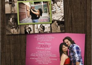 Photo Collage Wedding Invitations Collage Frame Double Sided Wedding Invitation Save by