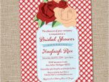 Picnic Bridal Shower Invitations Bridal Shower Invitation Mason Jar Rose Picnic