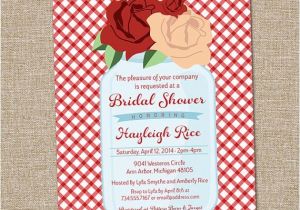 Picnic Bridal Shower Invitations Bridal Shower Invitation Mason Jar Rose Picnic