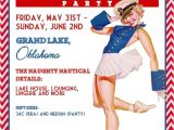 Pin Up Girl Bachelorette Party Invitations Nautical Vintage Pin Up Girl Invitation Bachelorette