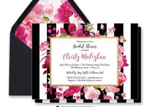 Pink and Black Bridal Shower Invitations Bridal Shower Invitation Bridal Shower Invite Black White