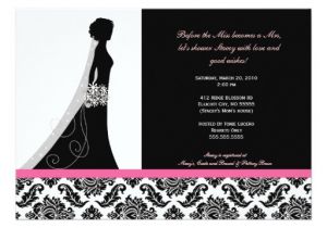 Pink and Black Bridal Shower Invitations Bridal Shower Invitations In Pink and Black Damask