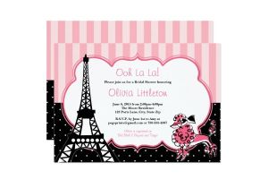 Pink and Black Bridal Shower Invitations Paris Bridal Shower Invitations Pink and Black
