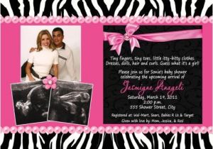 Pink and Black Zebra Baby Shower Invitations Black White Zebra Print Hot Pink Multi Baby Shower