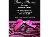 Pink and Black Zebra Baby Shower Invitations Hot Pink Zebra Print Girl Baby Shower Invitations