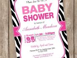 Pink and Black Zebra Baby Shower Invitations Pink and Black Zebra Baby Shower Invitations Cobypic