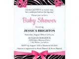 Pink and Black Zebra Baby Shower Invitations Pink Ladybug Zebra Stripes Baby Shower Invitations
