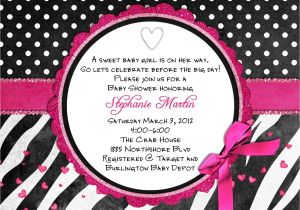 Pink and Black Zebra Baby Shower Invitations Zebra Baby Shower Invitation Printable and Custom Pink or Teal
