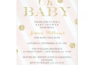 Pink and Gold Baby Shower Invitations Free Blush Pink and Gold Baby Shower Invitations