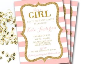 Pink and Gold Baby Shower Invitations Free Pink and Gold Baby Shower Invitation Pink and Gold Shower