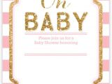 Pink and Gold Baby Shower Invitations Free Pink and Gold Glitter Baby Shower Invitation