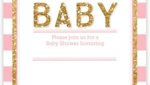 Pink and Gold Baby Shower Invitations Free Pink and Gold Glitter Baby Shower Invitation