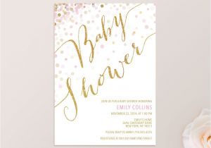 Pink and Gold Baby Shower Invitations Free Pink Gold Baby Shower Invitation Printable Pink Gold Glitter
