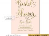 Pink and Gold Bridal Shower Invitations Etsy Pink and Gold Bridal Shower Invitation Blush Pink by