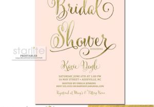 Pink and Gold Bridal Shower Invitations Etsy Pink and Gold Bridal Shower Invitation Blush Pink by