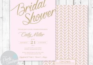 Pink and Gold Bridal Shower Invitations Etsy Pink Gold Bridal Shower Invitations by Shoppartyboutique