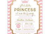 Pink and Gold Princess Baby Shower Invitations Chevron Princess Baby Shower Invitation Pink and Gold
