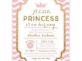 Pink and Gold Princess Baby Shower Invitations Chevron Princess Baby Shower Invitation Pink and Gold