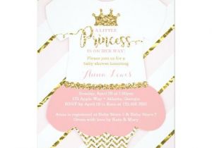 Pink and Gold Princess Baby Shower Invitations Glitter Baby Shower Invitations