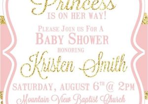 Pink and Gold Princess Baby Shower Invitations Little Princess Baby Shower Invitation Pink and Gold