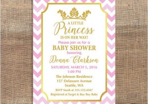 Pink and Gold Princess Baby Shower Invitations Princess Baby Shower Invitation Pink & Gold by Laprintables