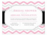 Pink and Gray Bridal Shower Invitations Gray & Pink Chevron Bridal Shower Invitations