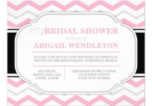 Pink and Gray Bridal Shower Invitations Gray & Pink Chevron Bridal Shower Invitations