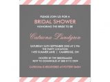 Pink and Gray Bridal Shower Invitations Pink and Gray Stripes Bridal Shower Invitation