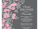 Pink and Gray Bridal Shower Invitations Pretty Flowers Modern Pink & Gray Bridal Shower Invitation