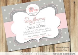 Pink and Grey Baby Shower Invites Baby Shower Invitations Hot Pink and Grey Baby Shower