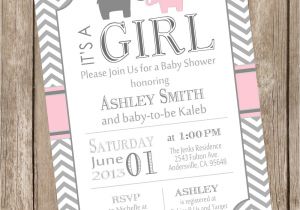 Pink and Grey Baby Shower Invites Chandeliers & Pendant Lights