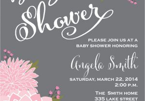 Pink and Grey Baby Shower Invites Pink and Gray Baby Shower Invitations